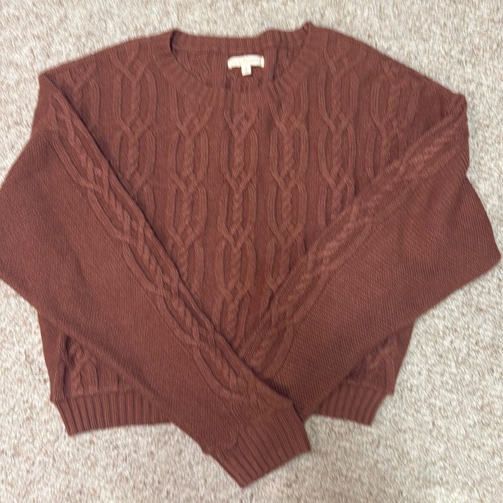 Women’s LA Hearts Pac Sun Cropped Cable Knit Sweater Size Large